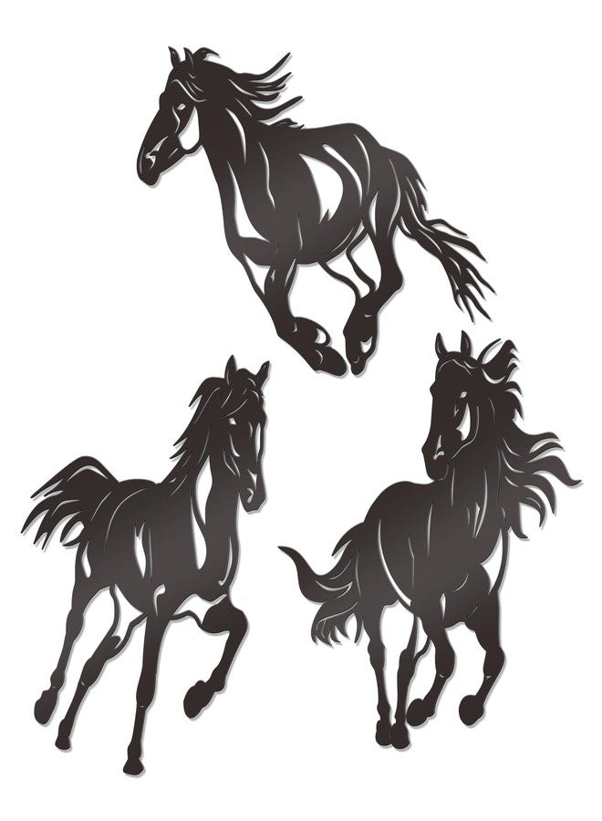 Bnesi 3 Pcs Metal Horse Wall Art Running Wall Art Decor Western Wall Art Rustic Metal Bathroom Decoration Western Home Decor for Bedroom Living Room Bathroom (Horse) - Image 1